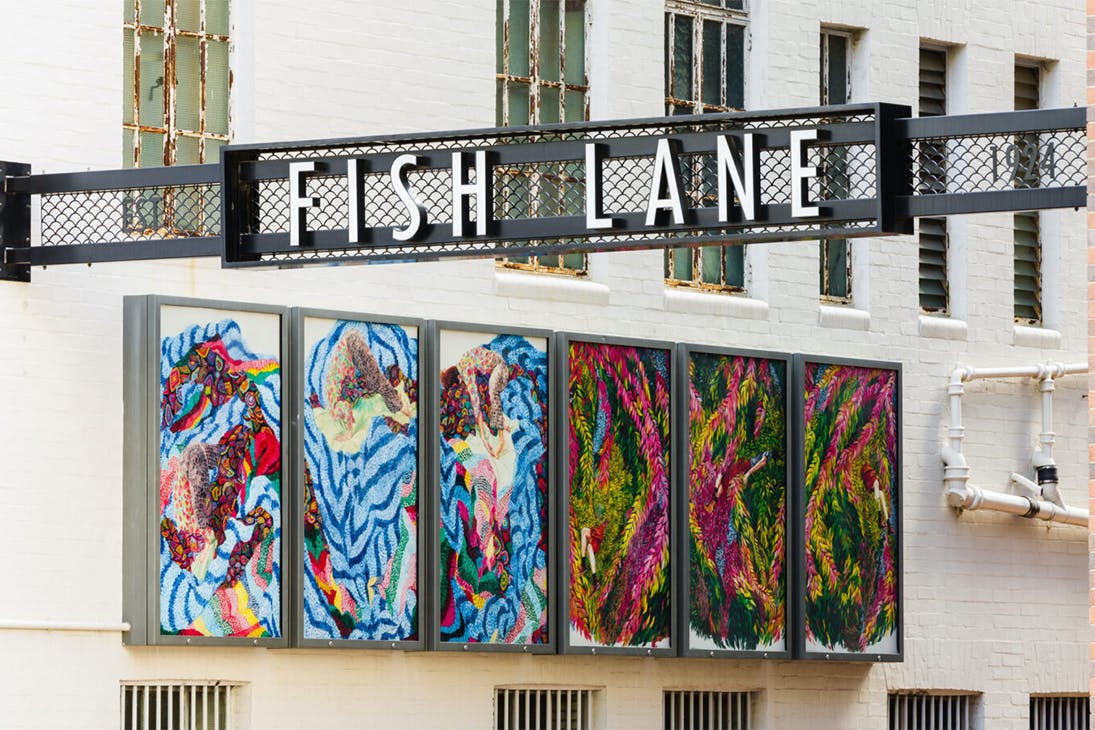 sign over entrance to fish lane